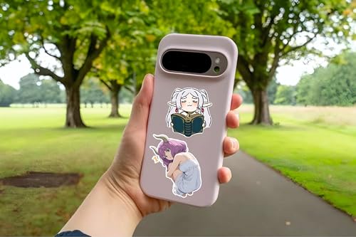 Image of AnimeVerse Pack of 60 Frieren Anime Stickers for Laptop, Phone, Guitar, Bike, PC, | Waterproof Glossy Vinyl Decals | Residue-Free Anime Stickers Collection (Frieren)