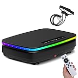 DH FitLife Plataforma Vibratoria Silenciosa y Estable para Casa, 0–99 Niveles, 9 Programas Automáticos, Sin Impacto con Ventosas Antideslizantes, Bluetooth, Bandas y Mando, 150 kg