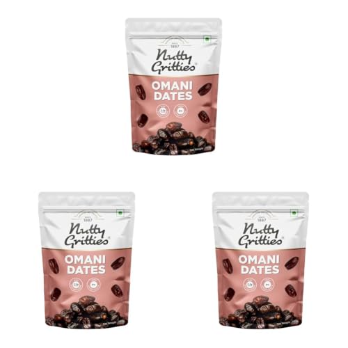 Image of Nutty Gritties Premium Dates - Omani - 500g, Value Pack| Khajoor Or Khajur Dry Fruit | Healthy & Nutritious Snack | Rich in Protein & Vitamins | Natural Sweetner, Fresh (Pack of 3)