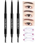 ICE LOVE 3 Pcs/Set Eye Brow Definer Pen, Rotary Retractable Triangular Tip Eyebrow Pencil With Sp...