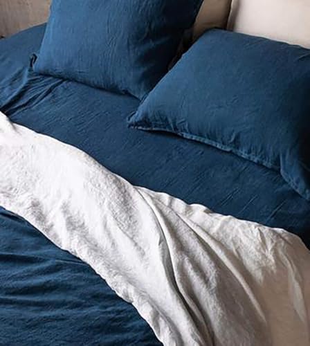 Housse de coussin lin vert olive 51x92 taie oreiller King size lin lavé lit - 4