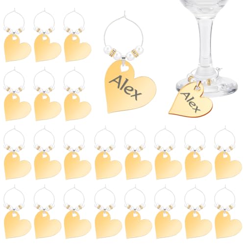 Breloques de verre en cœur doré BENECREAT idée cadeau invités pour mariage et fêtes romantiques
