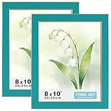 CORE ART 8x10 Picture Frames Turquoise Blue, 8 by 10 Colorful Photo Frame with HD Plexiglass, Wall or Tabletop Display, Set of 2