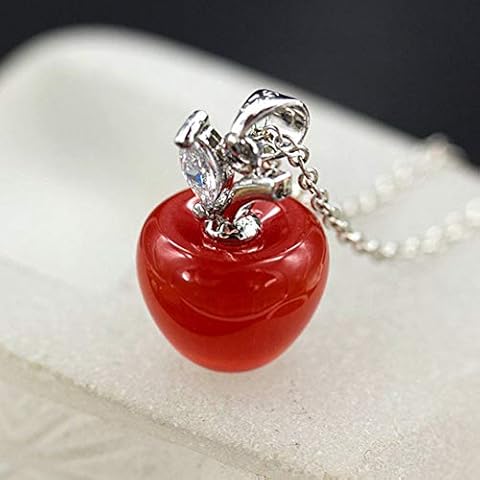 Acamifashion Women Opal Red Apple Shape Charm Pendant for Jewelry Making Necklace Bracelet Earring DIY Jewelry Accessories Charms Cover