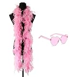 【Überraschungsgeschenk】Stellen Sie sich vor, Sie verschenken diese lustige federboa einfarbig set an Ihre Freunde und Familie und sie werden sicher lachen. Diese Partyherz-Sonnenbrille ist perfekt für einen eleganten Look, egal ob Mädchen, Jungen oder Frauen und Männer.