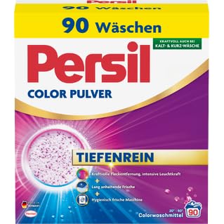 Persil Color Waschpulver 90 Waschladungen – Farbwaschmittel Pulver für bunte & dunkle Wäsche – Tiefenreine Sauberkeit & Farbschutz – 4,95 kg