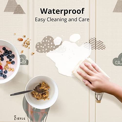 Uanlauo Foldable Baby Play Mat, Extra Large Waterproof Activity Playmats For Babies,Toddlers, Infants, Play & Tummy Time, Foam Baby Mat For Floor With Travel Bag (Balloon(79X71X0.6Inch)) #TOP4