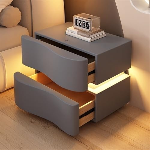 Table de chevet intelligente petite table d'appoint grise tactile