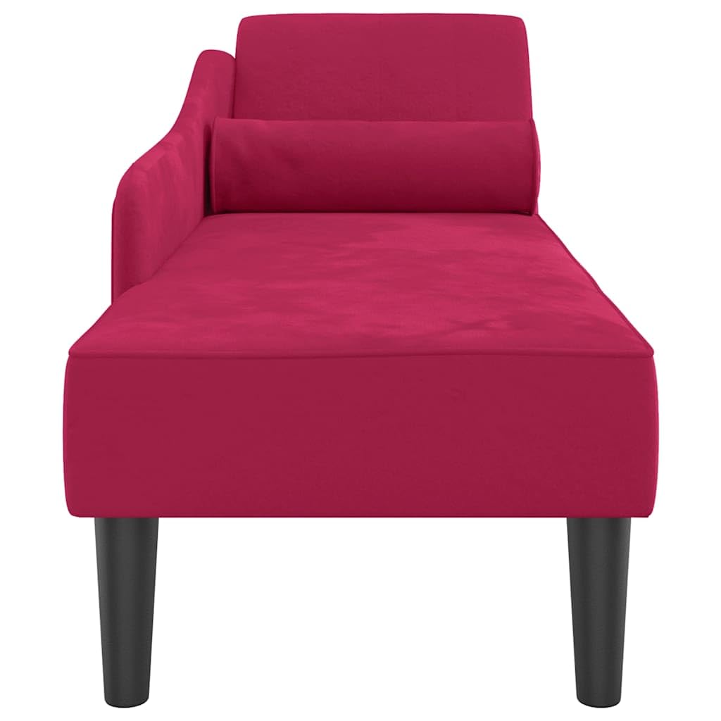 Sedia Lunga Velluto Bordeaux con Cuscini