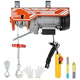 CREWORKS Electric Hoist with Remote Control, Electric Hoist 110 Volt 500lbs, Electric Come Along with 16.4ft Remote Control, Wenches for Lifting for Factories