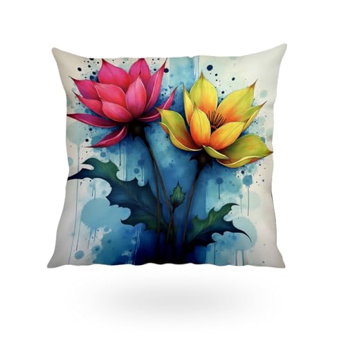 Image of SCPmarts Printed Cushion Cover Home Decorative Pillow for Sofa Soft Solid Square Throw Pillow Cushion Covers Satin Cushion Covers Set of 5 Size 16 Inch x 16 Inch (C10)