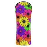 Golfschlägerhauben-Set mit Gänseblümchen-Motiv, Premium-Leder-Schlägerhauben mit Nummernschildern, passend für alle Hölzer und Fahrer