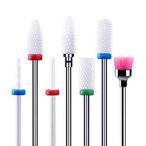 MelodySusie Keramische nagelfrees, set van 7 stuks, voor manicure, pedicure, nagelfrees, opzetstuk, premium keramische bits, professionele slijplichaam, slijpkop voor manicure, pedicure en nagelverzorging