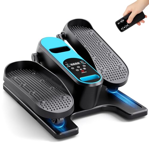 Dripex Mini Eliptica Electrica, Pedaleador Electrico Silencioso con 12 Niveles y 6 Programas, Panel LCD y Control Remoto, Elipticas Fitness Casa Compacta y Portátil (Azul Cielo)