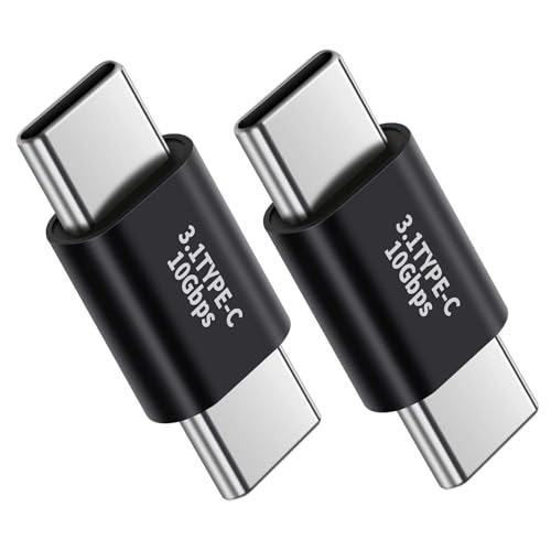 BOLS USB C Male-to-Male Adapter(2 pcs),USB C Full-Featured, Support 10GBbps Rate, Audio and Video, Fast Charging Adapter…