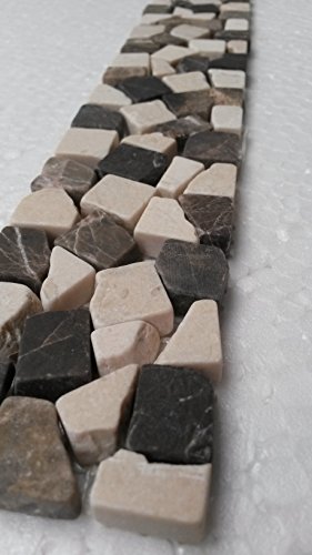 Frise 5 X 30 cm pierre naturelle Marron/crème 8 mm rupture mosaïque Emperador foncé Crema Marfil Cover