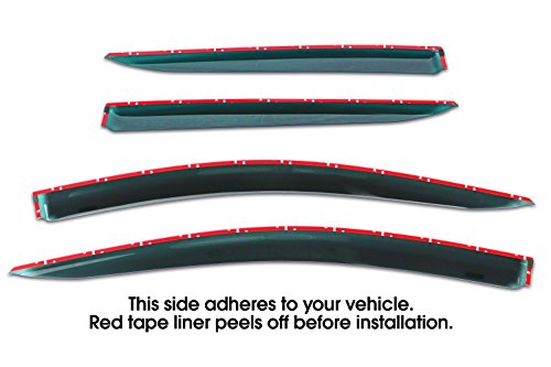 C&C Car Worx Wv-16P-Tf Aftermarket Set Of 4 Tape-On Outside-Mount Side Window Visor Rain Guard Deflectors Compatible With 2016 Toyota Prius Xw50 #TOP6