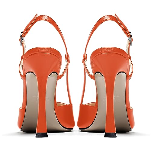 NUMALEO Womens Buckle Evening Matte Sexy Fashion Slingback Pointed Toe Stiletto High Heel Pumps Shoes 4 Inch4