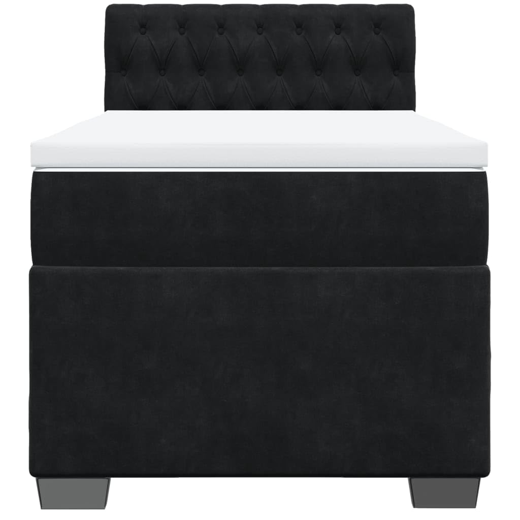 Cadre de lit avec Matelas Bleu 80 x 200 cm Tissu Ensemble Moderne Complet sommier Inclus lit étroit Chambre Adulte Design Contemporain Bois ingénierie Respirable Blanc