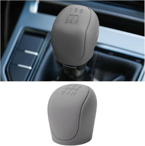 Image of AutoBizarre Car Interior Decoration Anti-Slip Scratch-Resistant 5 Speed Gear Shift Knob Rubber Silicone Cover for All Cars, Vans & Trucks (Grey)