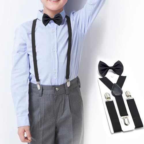 2pcs Fashionable Kids Suspenders Adjustable Elastic Band Work Suspenders Belt for Weddings and Parties2