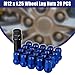 ACROPIX M12 x 1.25 Car Lug Nuts Cone Seat Closed End Bulge Acorn Hex Wheel Nut with Socket Key Blue - Pack of 20