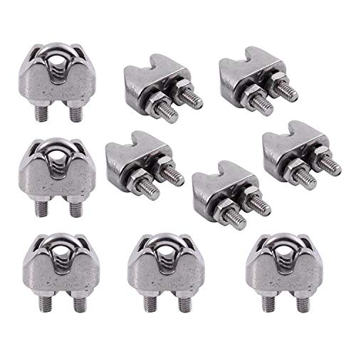 Preisvergleich Produktbild Adanse 10 Stück 2 mm 1 / 16 Zoll Edelstahl-Drahtseilklemmen-Befestigung