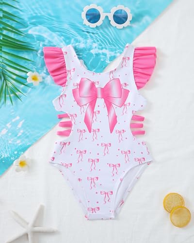Image of Mioglrie Toddler Baby Swimsuit Girl Bathing Suit Girl 2T 3T 4T 5T 6T Girls One Piece Swimsuits Color Block Swimwear