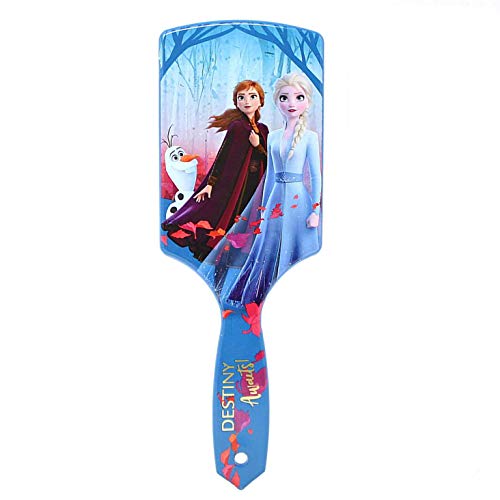 Frozen 2 Purple Princess Anna Elsa Destiny Awaits Square Paddle Hair Brush Soft Bristle Brush for Kids