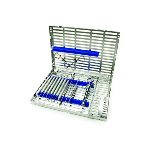 Hu-Friedy IM4168 Signature Series 16 Instrument Cassette with Accessory Area, Large, Blue Cover