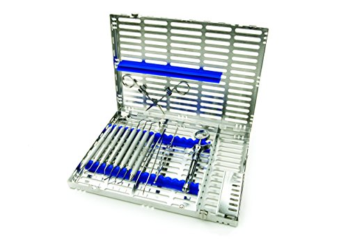 Hu-Friedy IM4168 Signature Series 16 Instrument Cassette with Accessory Area, Large, Blue