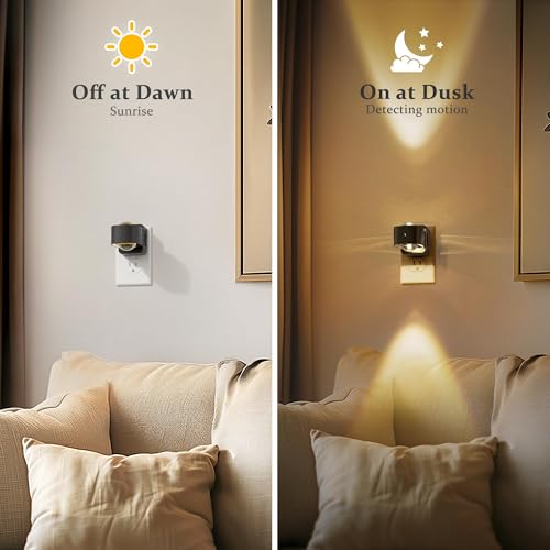 Image of JandCase Night Lights Plug into Wall,0-150LM Super Bright Automatic Night Light with Dusk to Dawn, 2 Pack 180 Rotatable Plug in LED Nightlight Soft Warm for Halloween Decoration, Children Room,Party