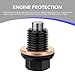 Ferianl M12 x 1.5 Magnetic Oil Drain Plug, Stainless Steel Oil Pan Drain Nut Bolt with Copper Crush Washer, Compatible with BMW, Benz (Black)