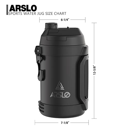 Arslo Sports Water Jug - Large Water Bottle - Large Insulated Stainless Steel Water Jug For Gym, Workouts, Basketball, Baseball, Football, Soccer - Keep Water Cold For Up To 24 Hours - 108Oz, Black #TOP2
