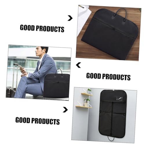 Milisten Folding Suit Bag Large Garment Bag Handles Oxford Cloth for Men Women Black3