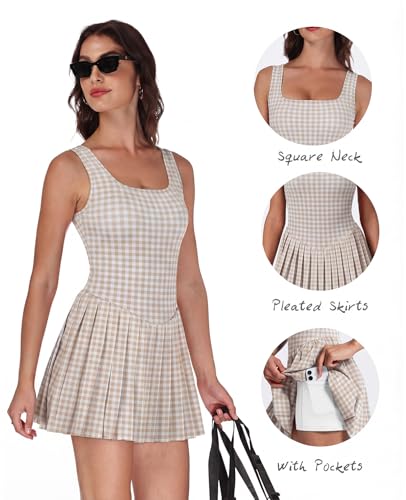 Image of NIASHOT Athletic Dress for Women with Shorts Sleeveless Womens Golf Dress