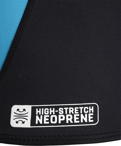 CRESSI Women’s Guardian Neoprene Zipper Vest 2mm Doppelt Gefütterte Neoprenweste mit Reißverschluss, Schwarz/Aquamarin, M/3