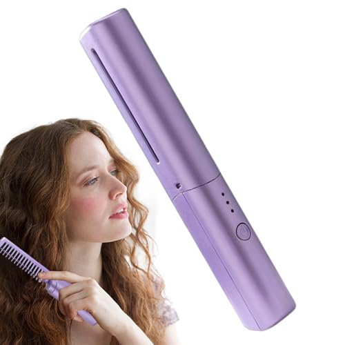 Spazzola Piastra per Capelli Senza Fili Ricaricabile – Piastra Portatile con Pettine per Styling e Lisciatura | Per Donne con Design Pratico e Rapido