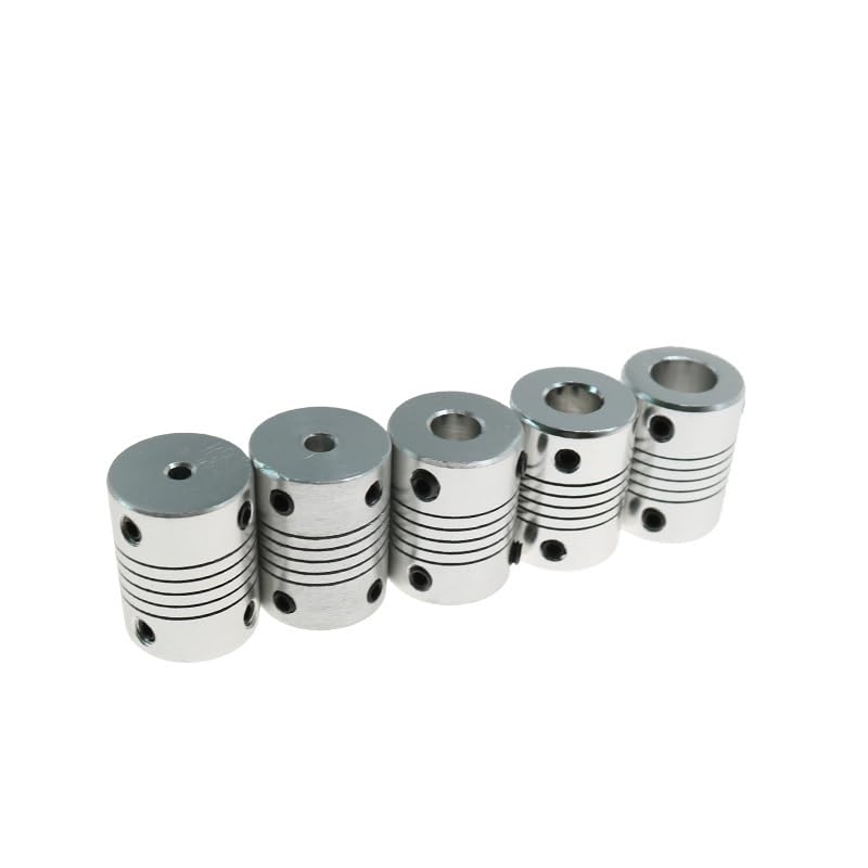 Aluminum Elastic Coupling for Model Vehicles, 19mm Base Diameter, 25mm Height, Multiple Hole Sizes, 5-Pack(3-3)