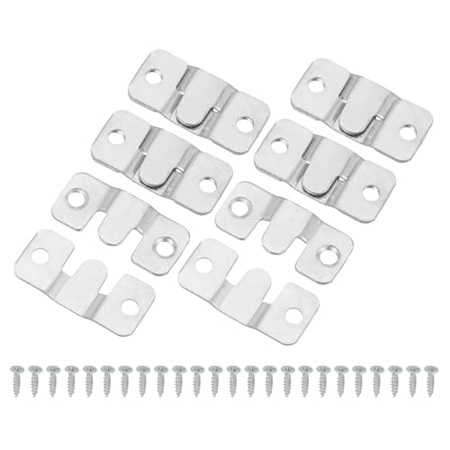 Image of PATIKIL Flush Mount Bracket, 12 Pcs Iron Interlocking Photo Frame Hooks Picture Display Hanger Interlock Hanging Wall Mount Hardware for Art Gallery 44x19 mm / 1.73x0.74 Inch