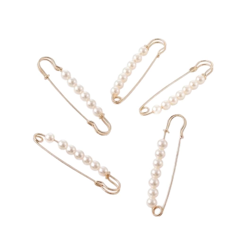 piharva Pearl Brooch Safety Pins For Women, Decorative Hijab & Scarf Pins, Elegant Sweater Shawl Dress Pin For Clothes, Collars, Bags & Hats, Silver Tone 7.6 Cm – Pack Of 10-picture-54