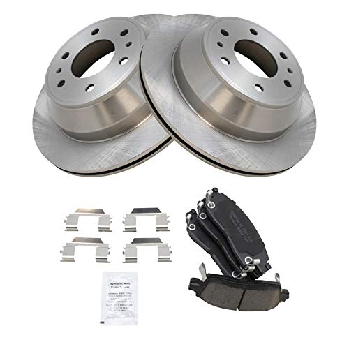 Image of TRQ Rear Premium Posi Disc Brake Pad & Rotor Kit Set