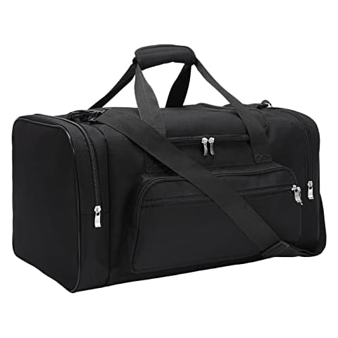 Sports Duffel Bag 22 Inch Travel Gym Duffle Black, Black, 45L US Cover