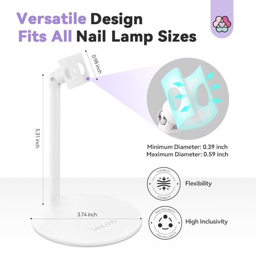 Image of SAVILAND 360 Adjustable Magnetic U V Nail Lamp Stand for Handheld Light | Hands-Free Curing, Detachable Design, Strong Magnetic Base, Full-Range Rotation, Portable Size, For Home Salon and Travel