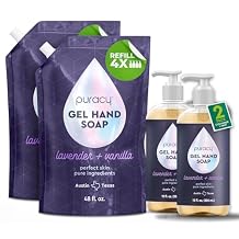 Puracy Organic Hand Soap, For the Professional Hand Washers Weve All Become, Moisturizing Natural Gel Hand Wash Soap, Liquid Hand Soap Refills 48 oz, 2-pk, and 12 oz, 2-pk Lavender & Vanilla