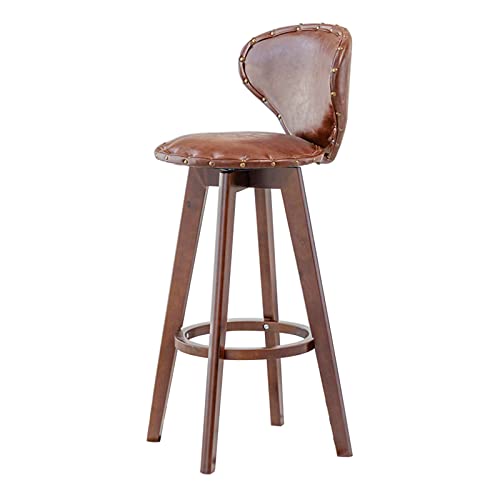 Taburetes de Bar de Cocina, Silla de Bar giratoria de 360 Grados, Taburete de Bar de Madera para el hogar, taburetes de Bar de Desayuno de Cocina, Asiento de PU y Respaldo ergonómico, sillas