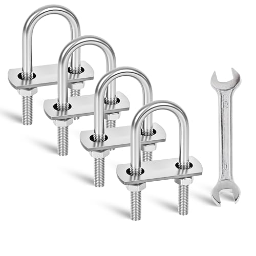 Image of 4 Sets M8 U-Bolts,u-Bolts 1 inch (25mm) Wide,U-Bolts with Nuts
