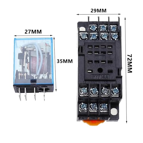 Relé electromagnético contra fallos de conexión base con 14 pines bobina DC 6V 2