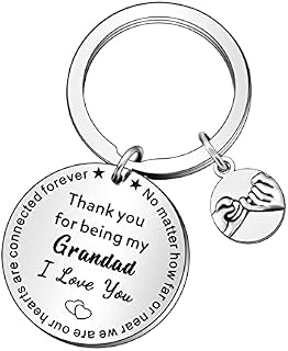 WTOPP Grandad Keyring Grandad Gift from Grandson Granddaughter Grandad Key Chain Christmas Birthday Father's Day Gifts for Grandad Family Gifts Thank You for Being My Grandad I Love You