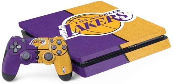 Skinit Decal Gaming Skin Compatible with PS4 Slim Bundle - Officially Licensed NBA Los Angeles Lakers Canvas Design